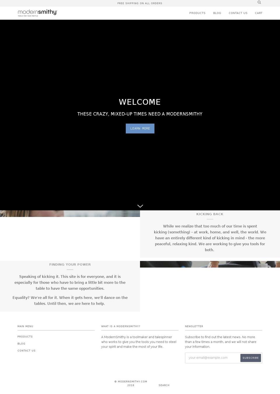 modernsmithy.com shopify website screenshot