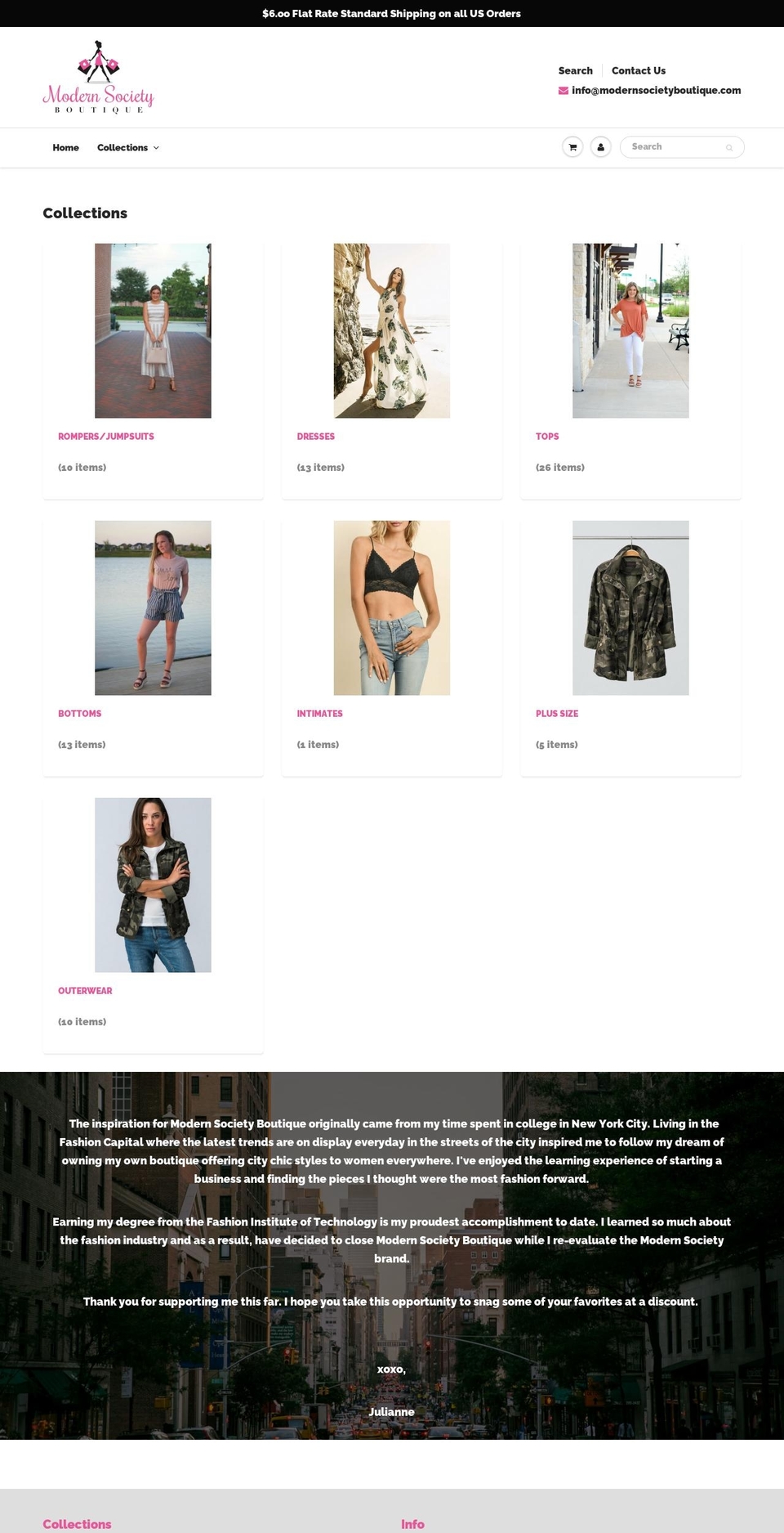 modernsocietyboutique.com — Shopify storefront screenshot