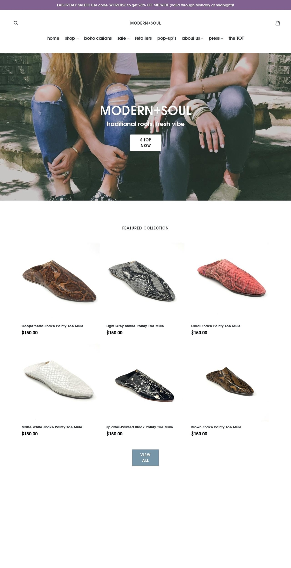 modernsouldallas.com — Shopify storefront screenshot