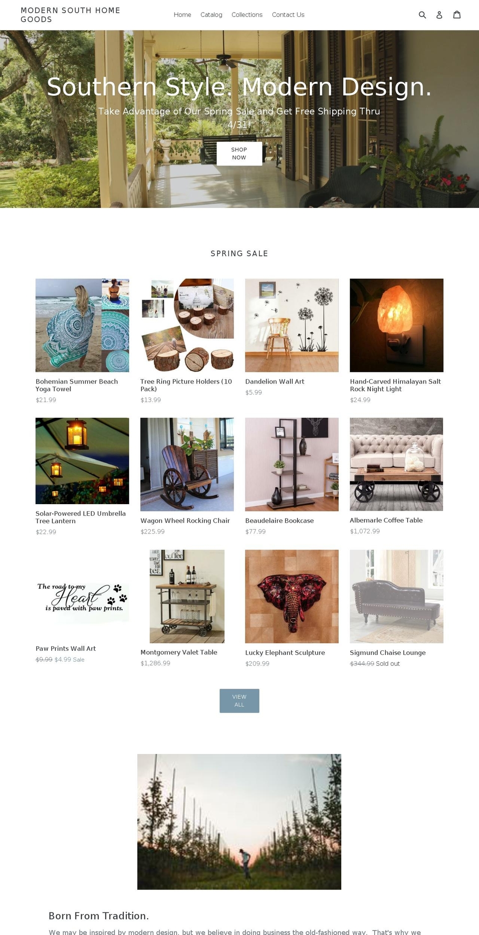 modernsouth.us shopify website screenshot