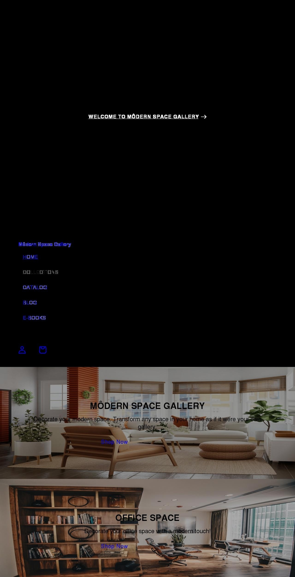 space Shopify theme site example modernspacegallery.com