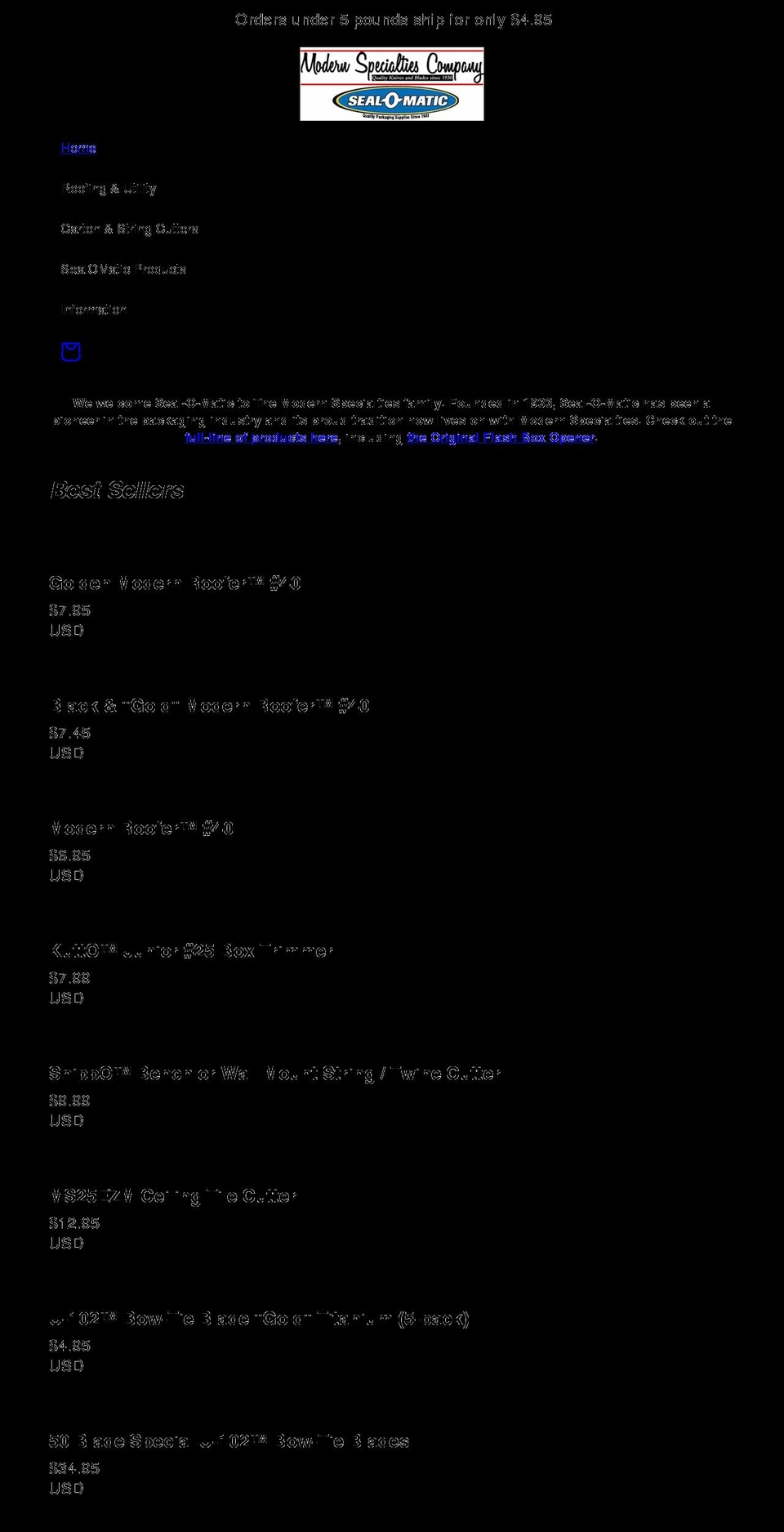 modernspecialties.com shopify website screenshot