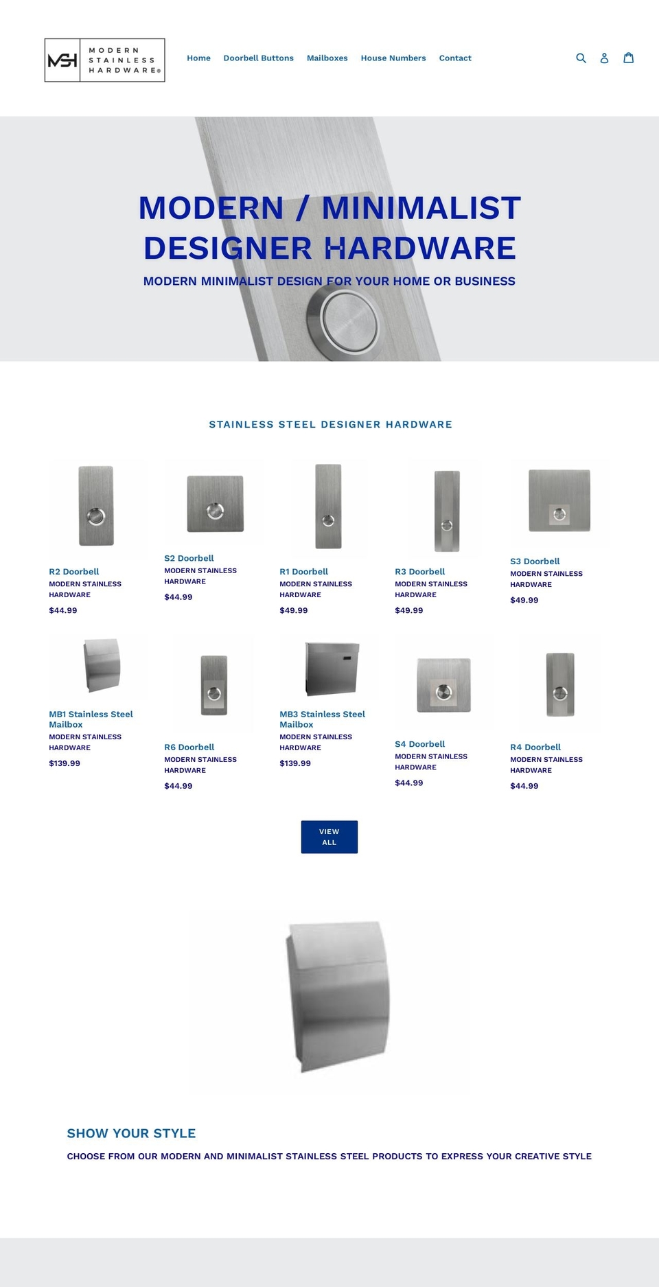 modernstainlesshardware.com shopify website screenshot