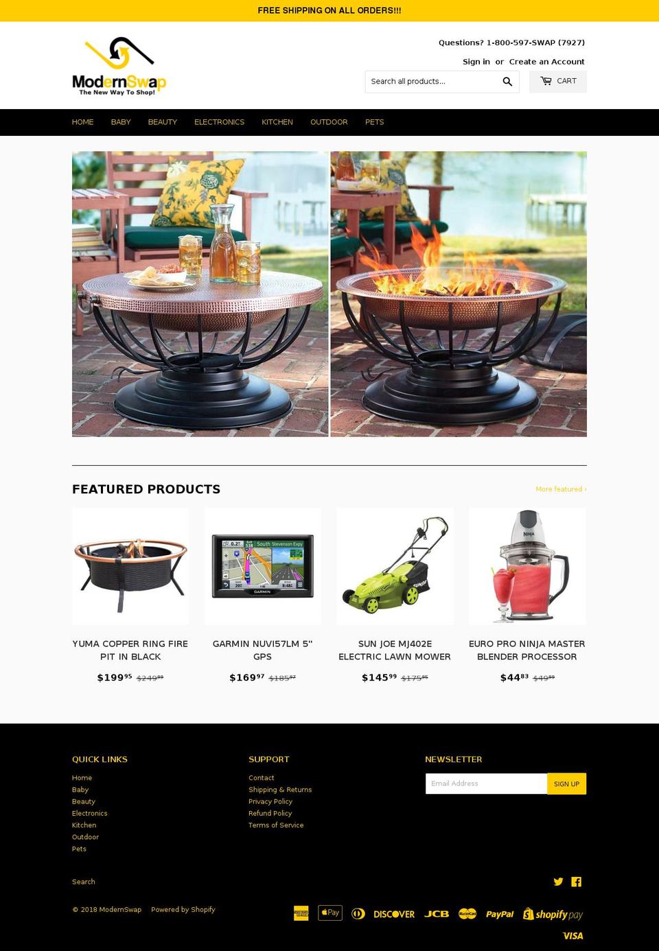 modernswap.com — Shopify storefront screenshot