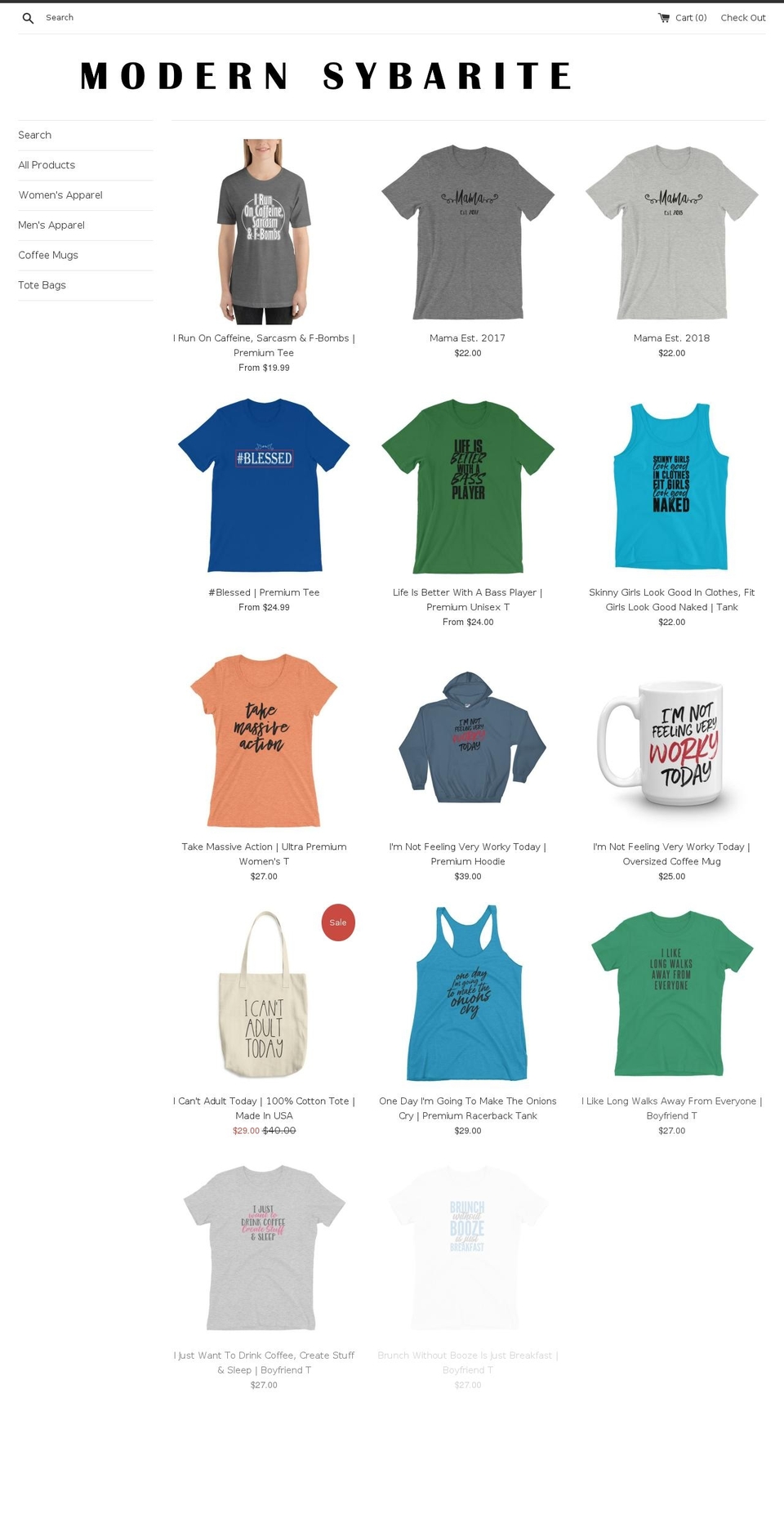 modernsybarite.com — Shopify storefront screenshot