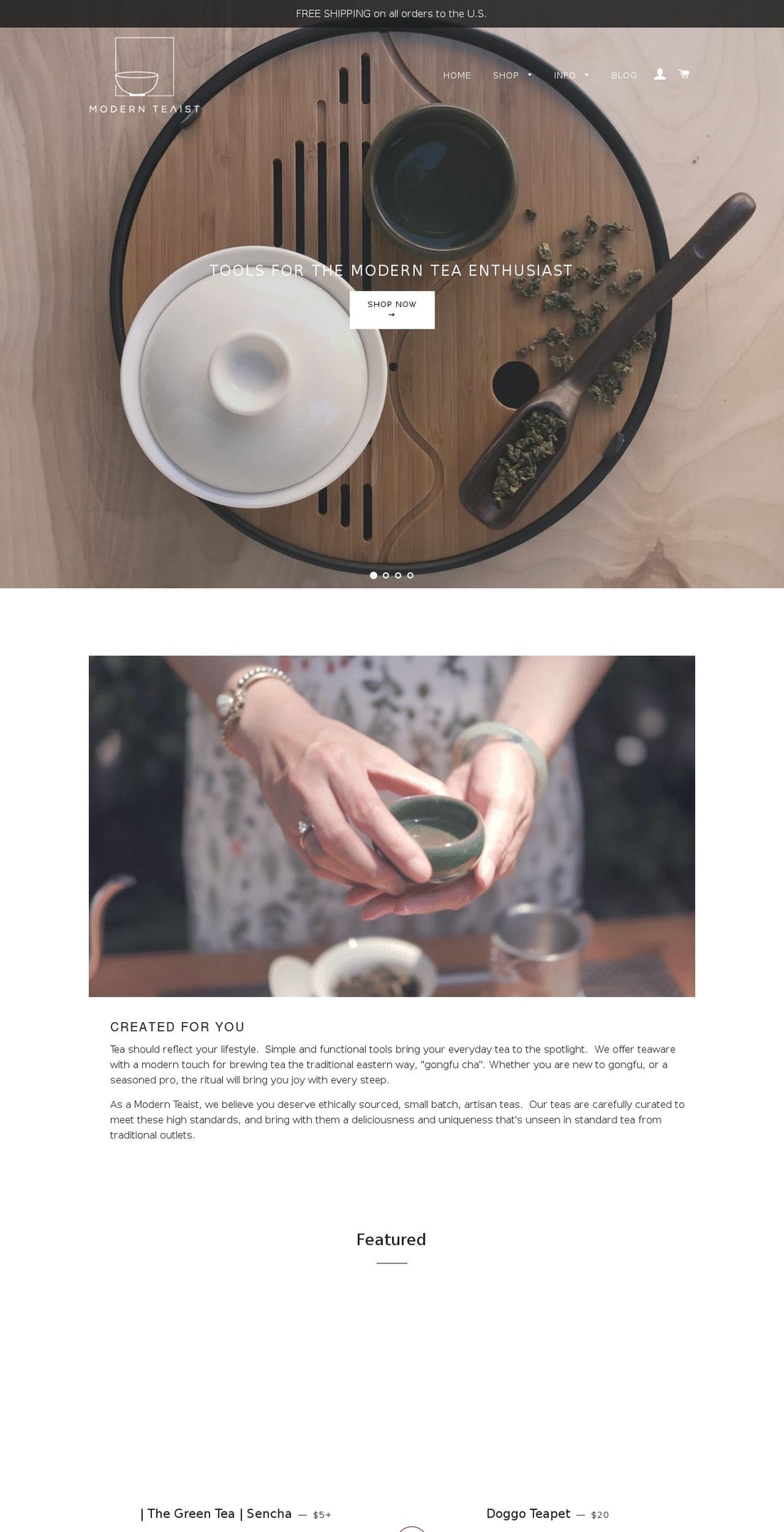 modernteaist.com shopify website screenshot