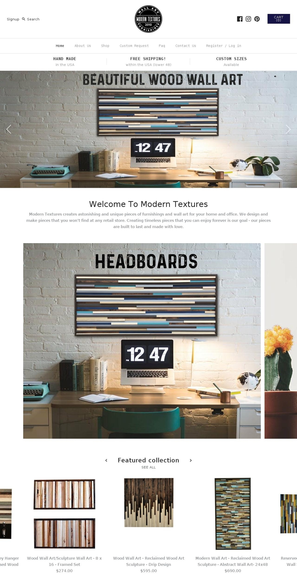 moderntextures.net shopify website screenshot