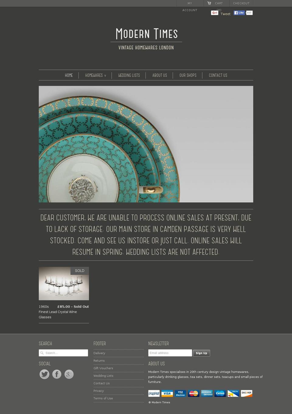 moderntimesvintage.com shopify website screenshot