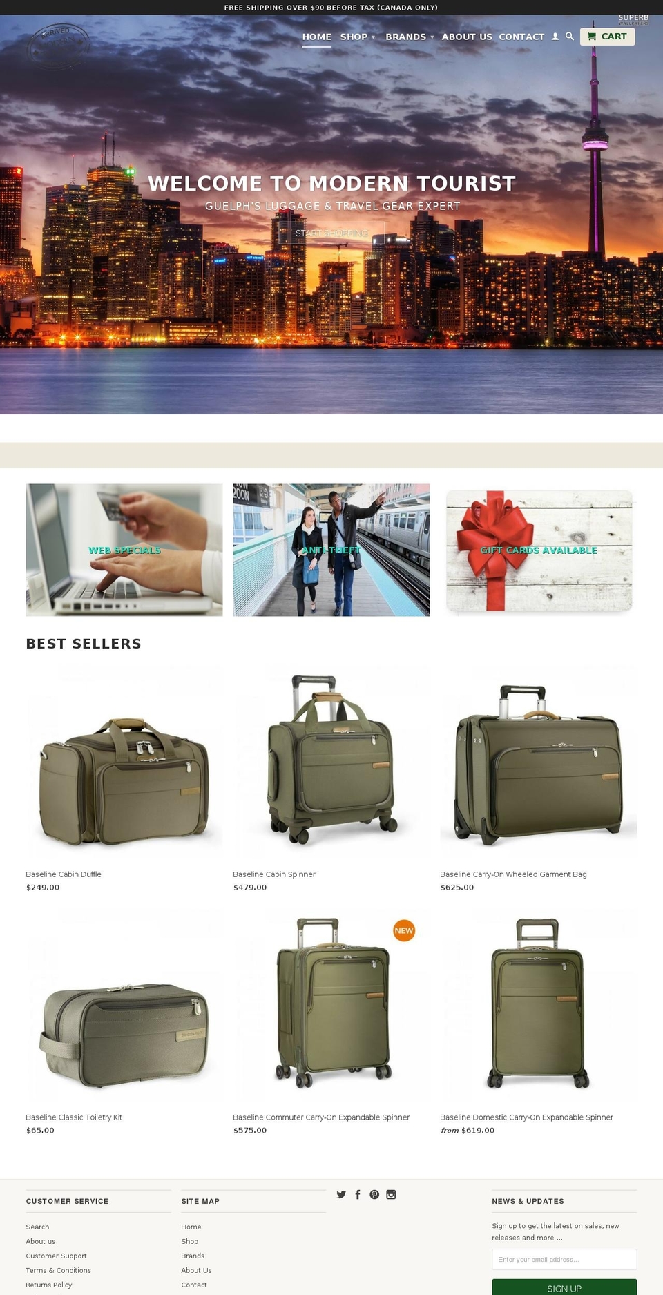 moderntourist.ca shopify website screenshot