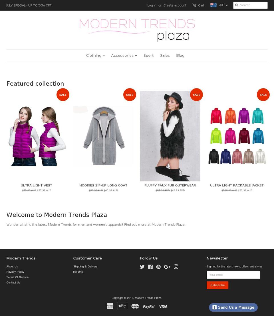moderntrendstoday.com — Shopify storefront screenshot