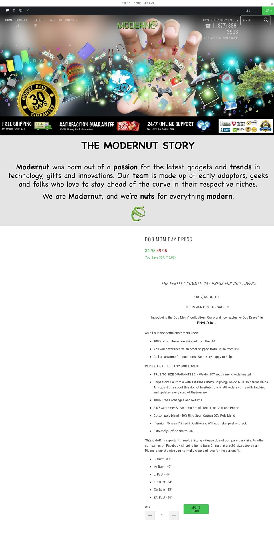 modernut.com — Shopify storefront screenshot