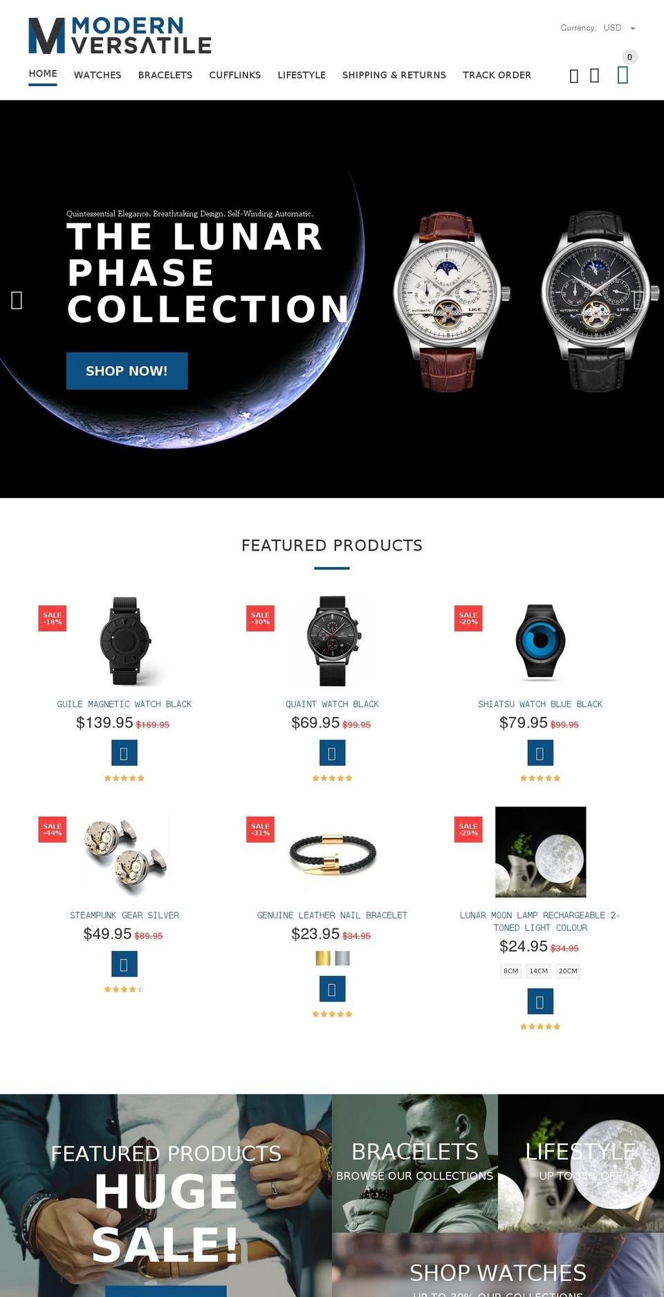 modernversatile.com — Shopify storefront screenshot