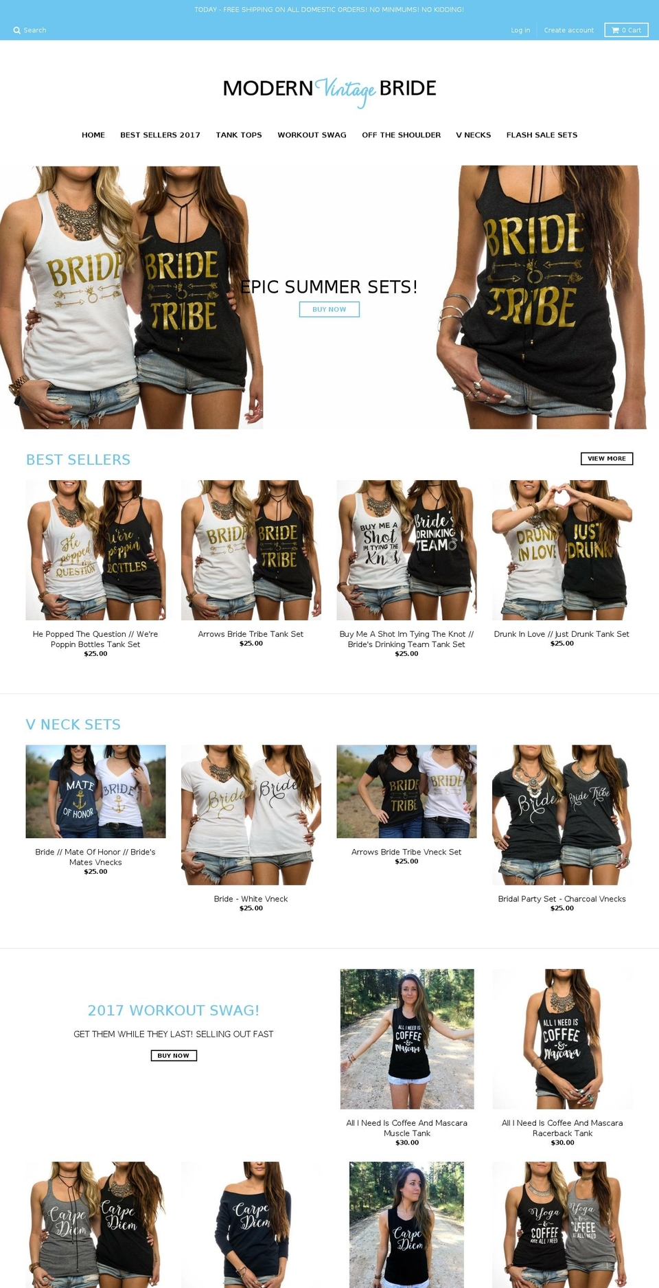 modernvintagebride.com shopify website screenshot
