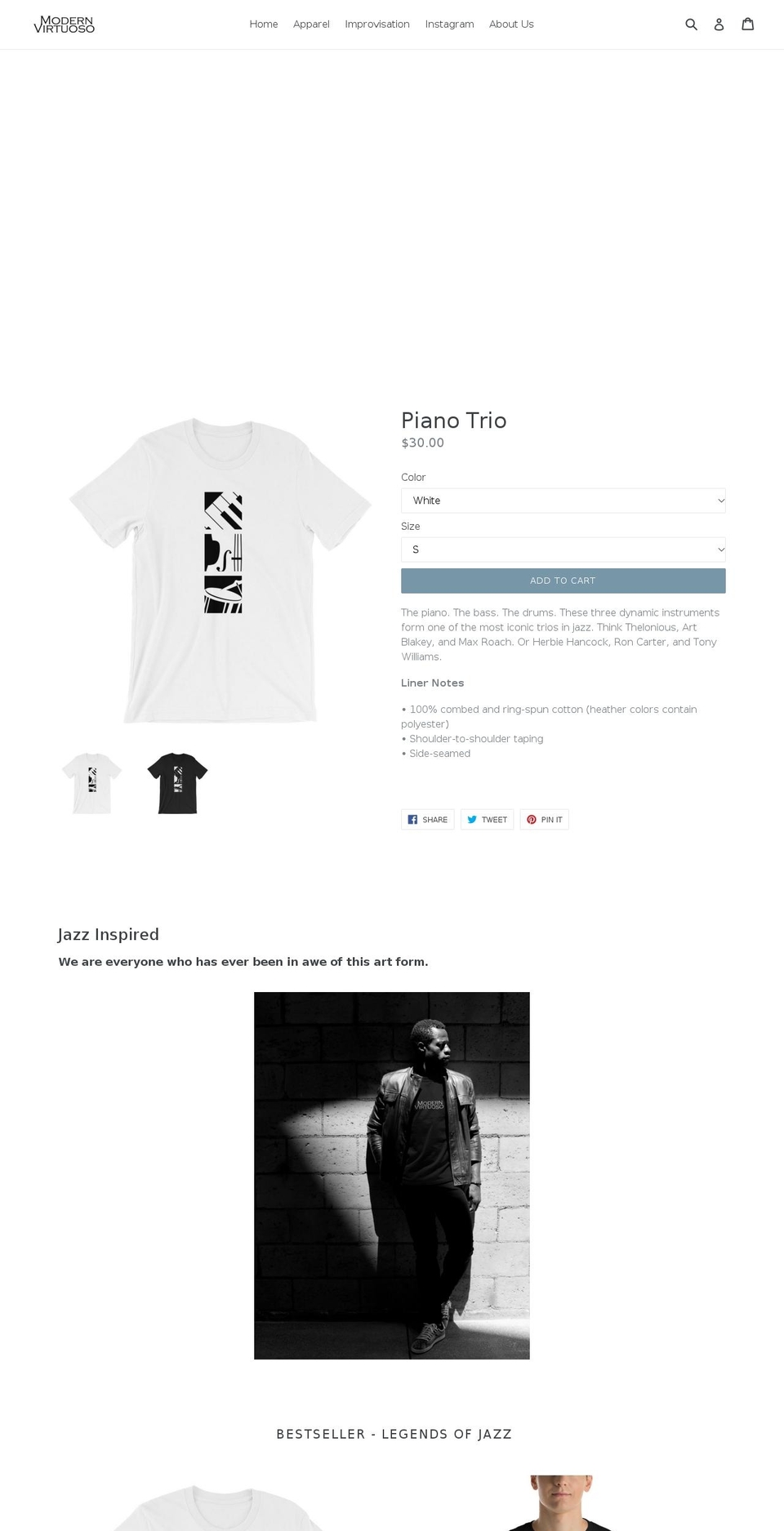 modernvirtuoso.com — Shopify storefront screenshot
