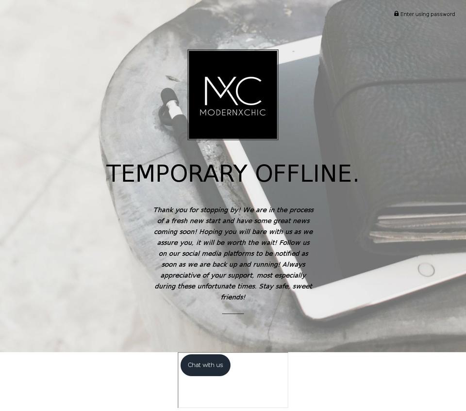 modernxchic.com shopify website screenshot