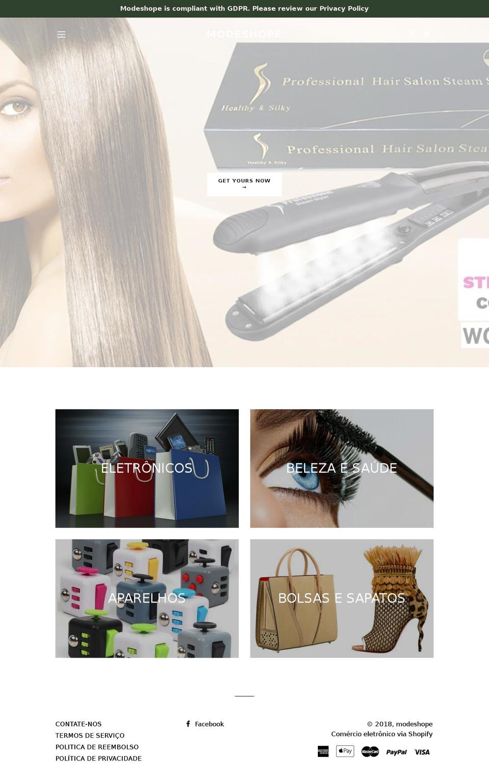 modeshope.com — Shopify storefront screenshot