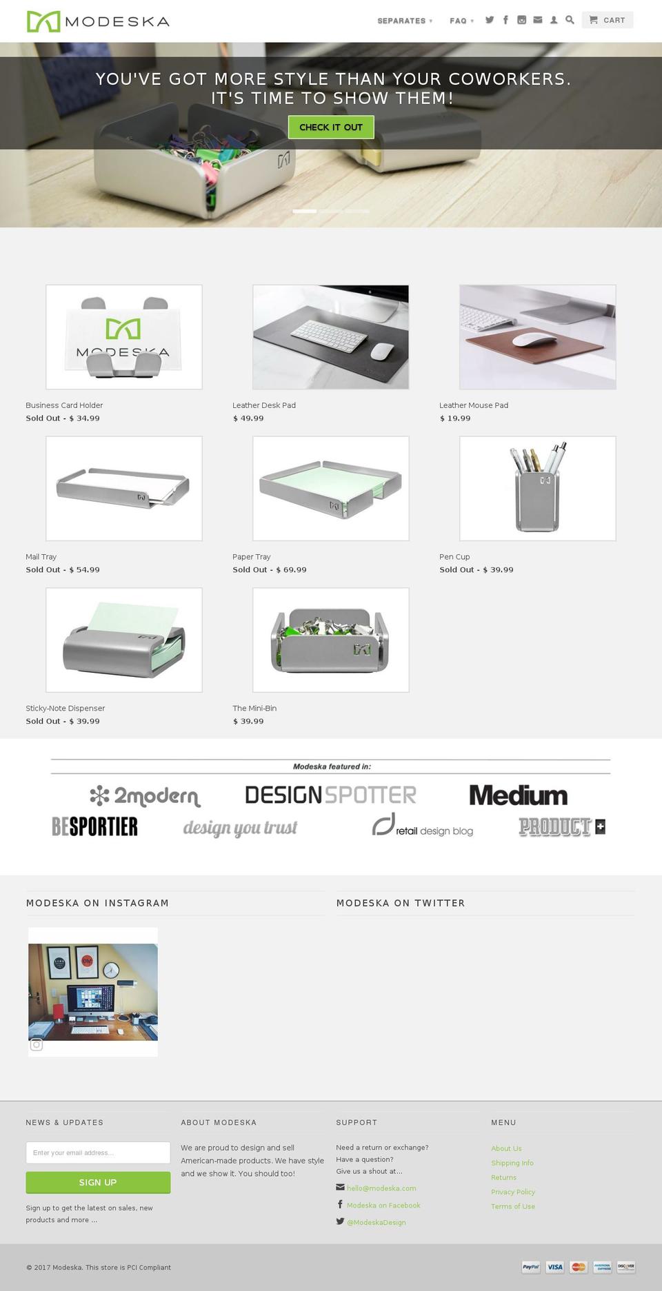 modeska.com shopify website screenshot