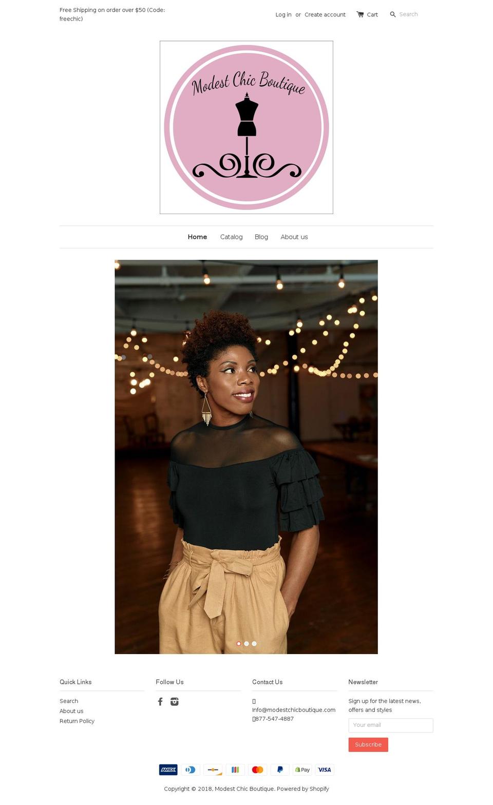 modestchicboutique.com — Shopify storefront screenshot