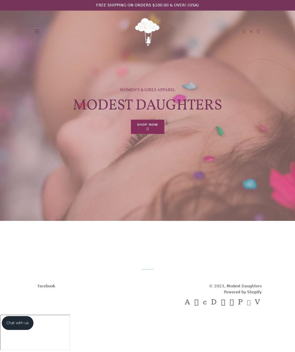 modestdaughters.com shopify website screenshot