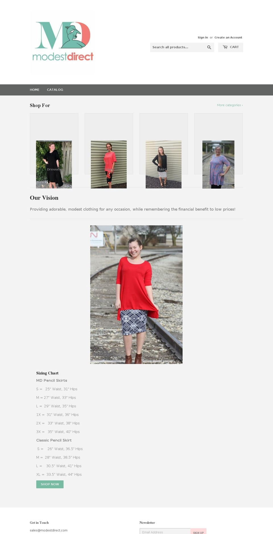 modestdirect.com — Shopify storefront screenshot