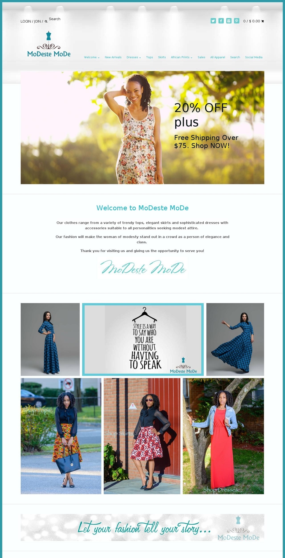 modestemode.com — Shopify storefront screenshot