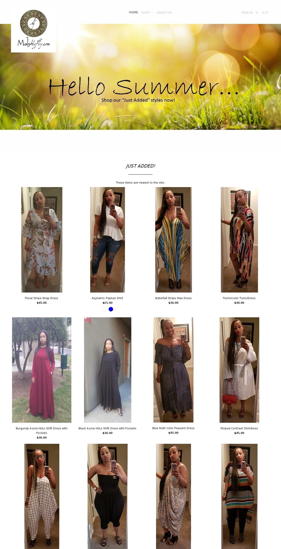 modestfly.com shopify website screenshot