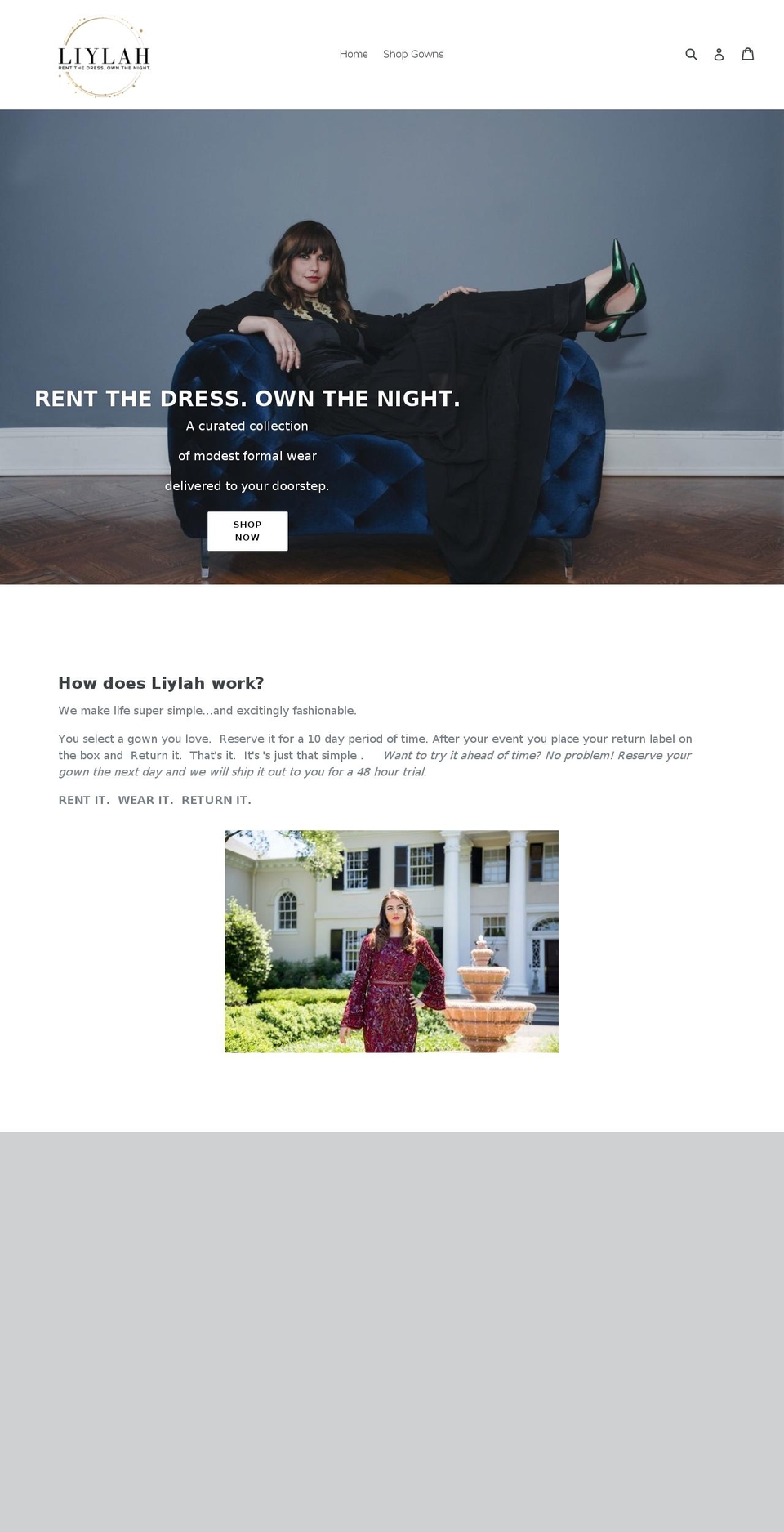 modestgown.com — Shopify storefront screenshot