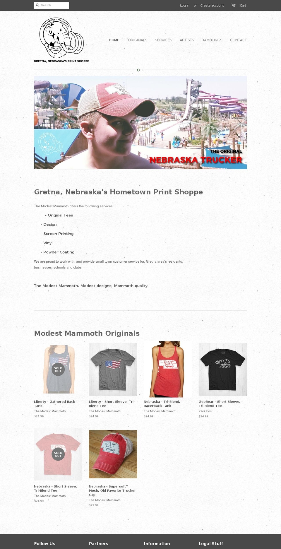 modestmammoth.com — Shopify storefront screenshot