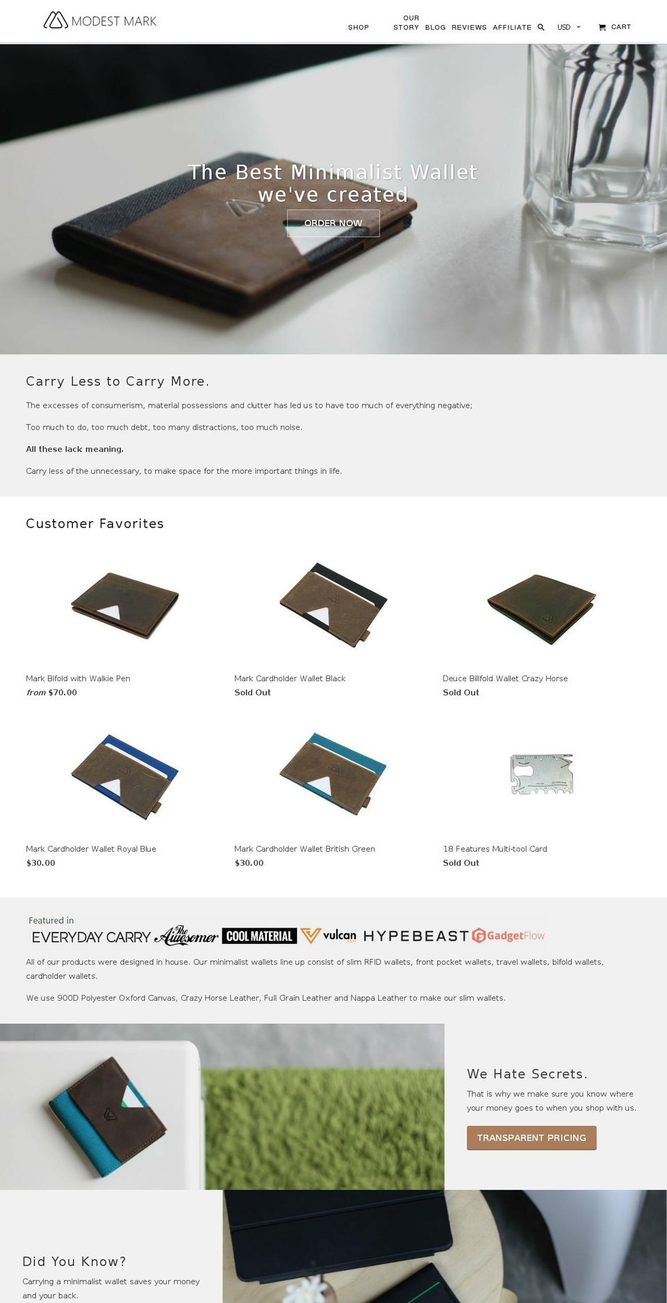 modestmark.com — Shopify storefront screenshot