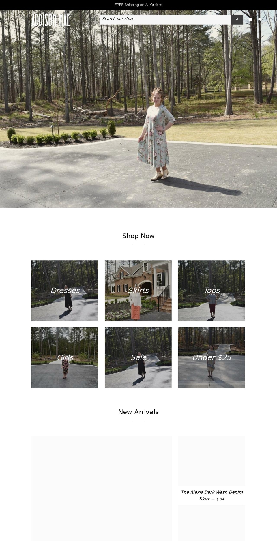 modestmimi.com — Shopify storefront screenshot