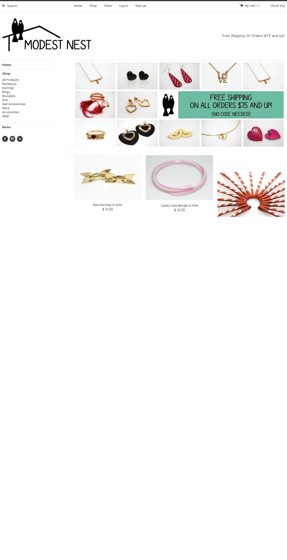 modestnest.com shopify website screenshot