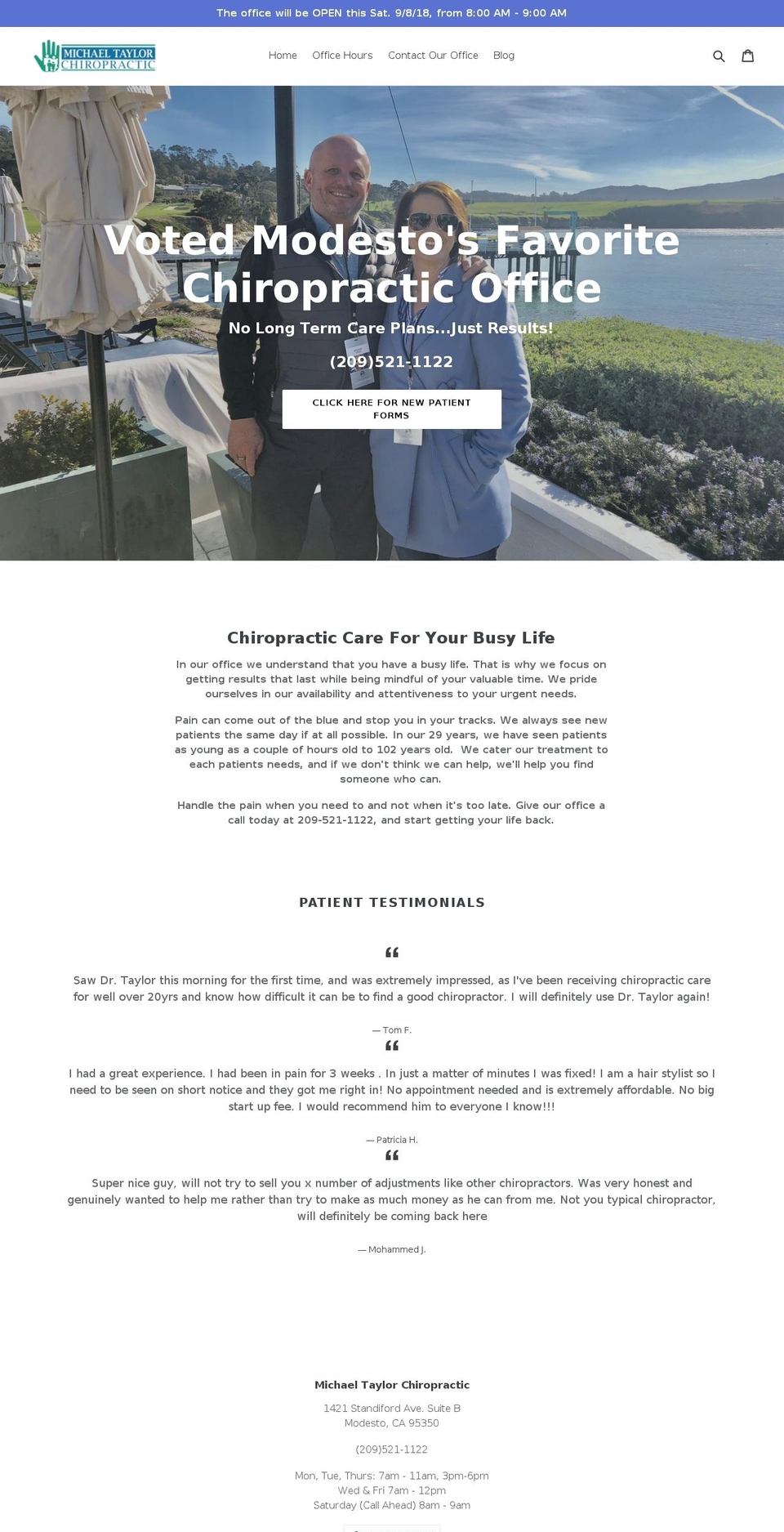 modestosfavoritechiropractor.com — Shopify storefront screenshot