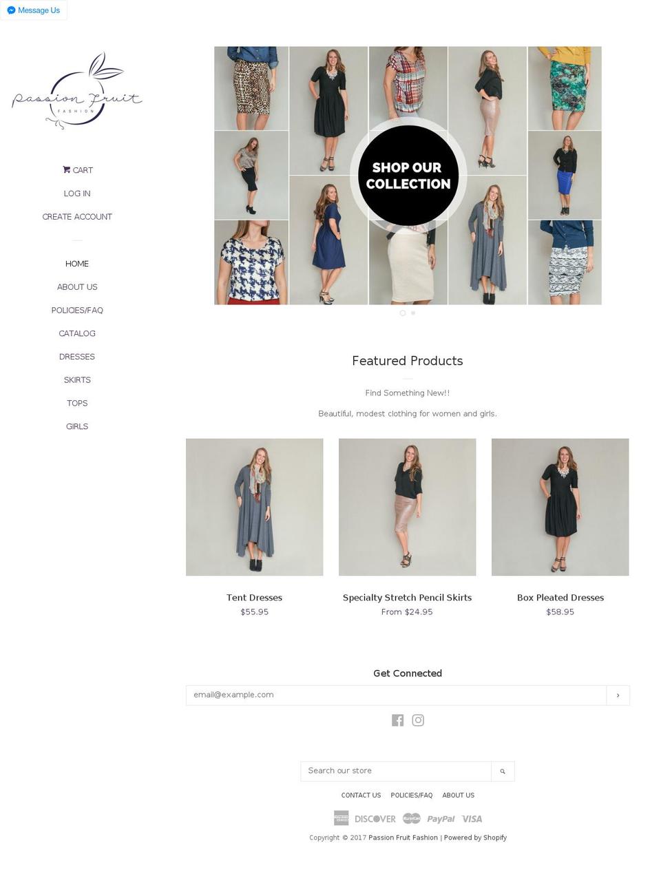 modestskirt.com shopify website screenshot