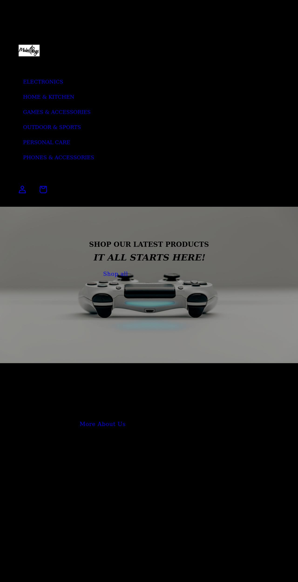 modestthings.com shopify website screenshot