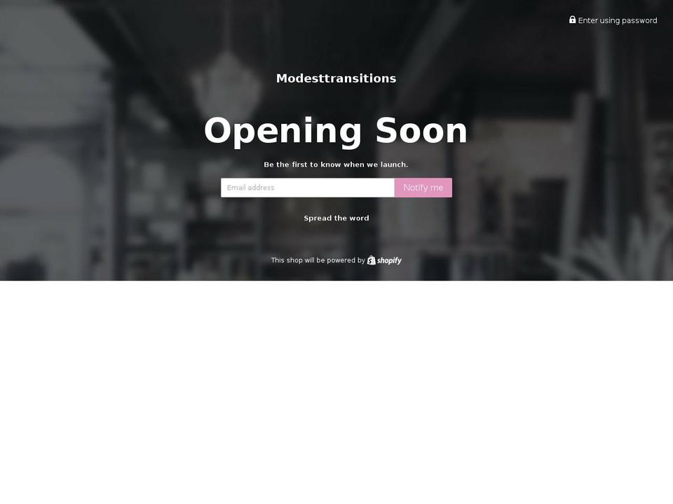 modesttransitions.com shopify website screenshot