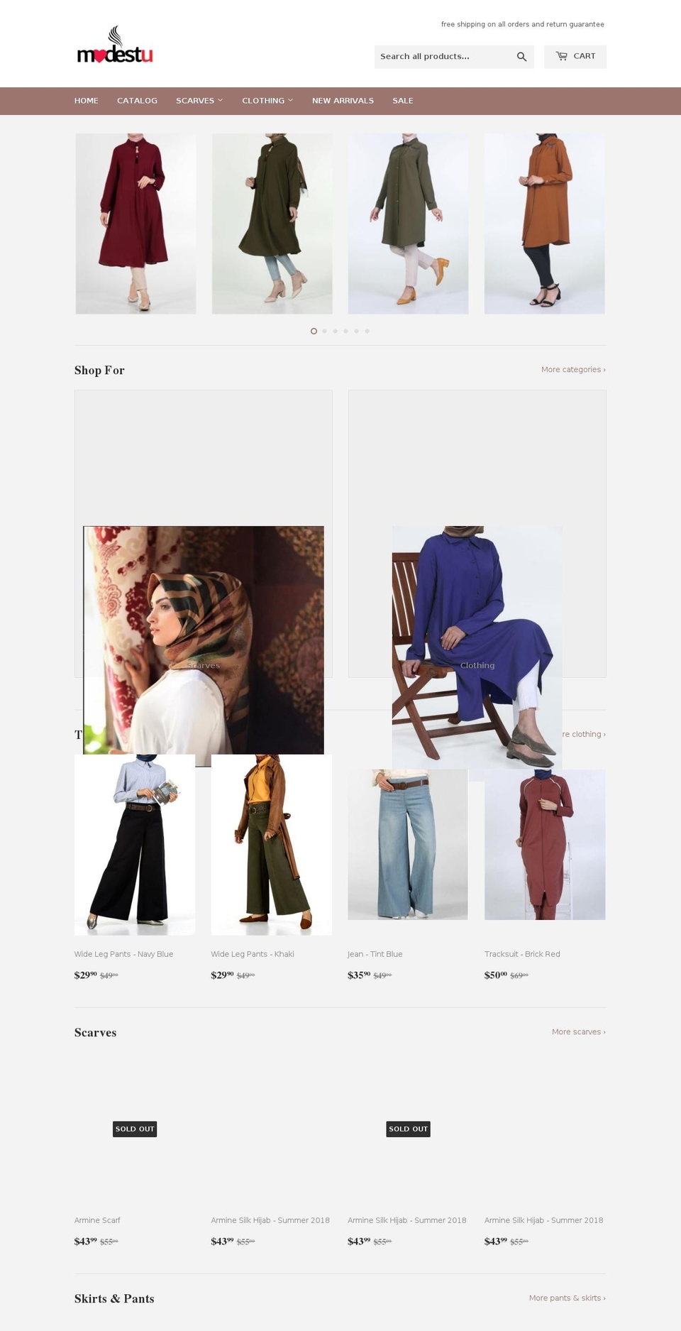 modestu.com — Shopify storefront screenshot