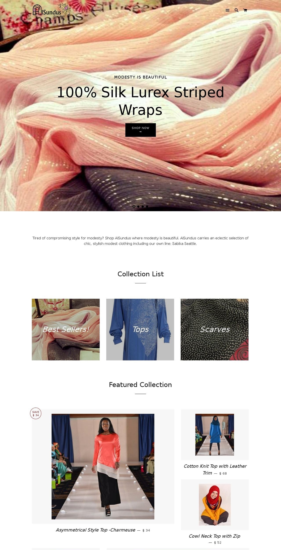 modestyisbeautiful.com — Shopify storefront screenshot