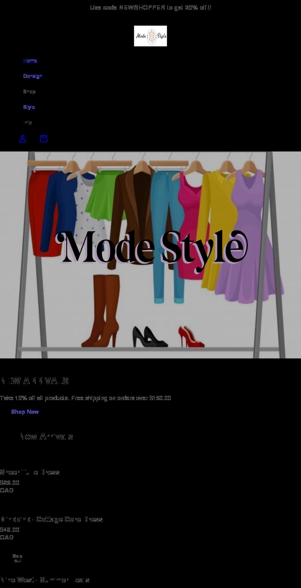 modestyle.shop shopify website screenshot