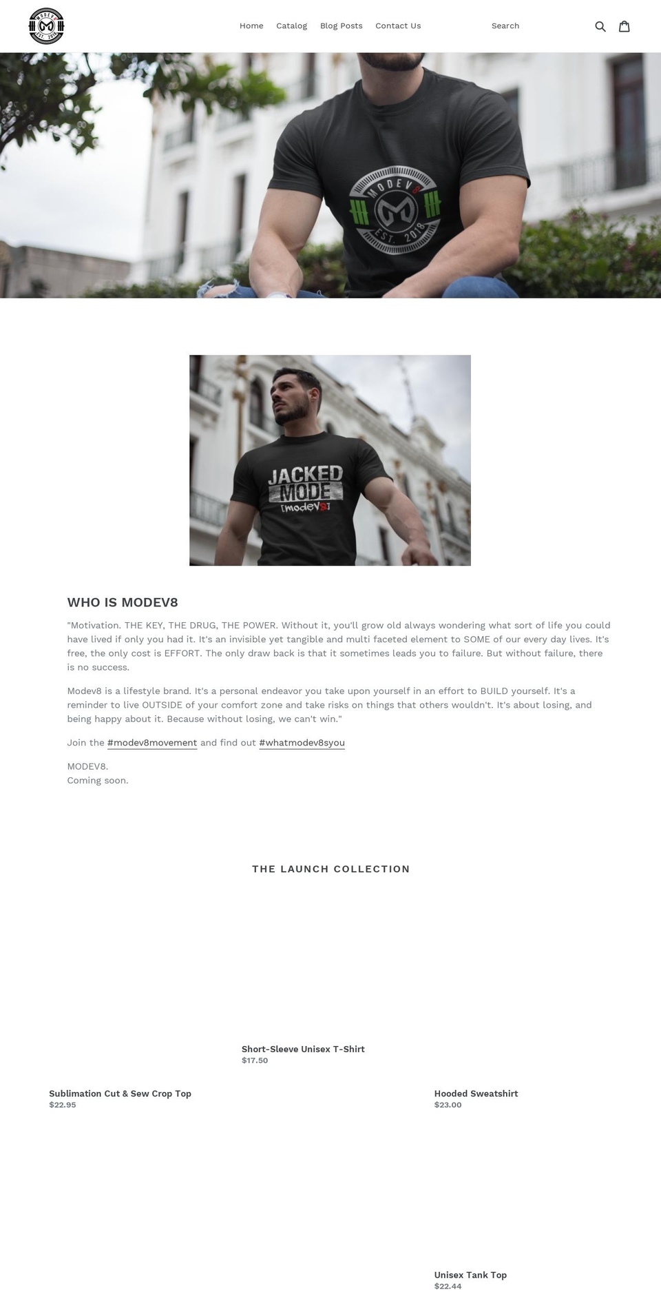 modev8.com — Shopify storefront screenshot