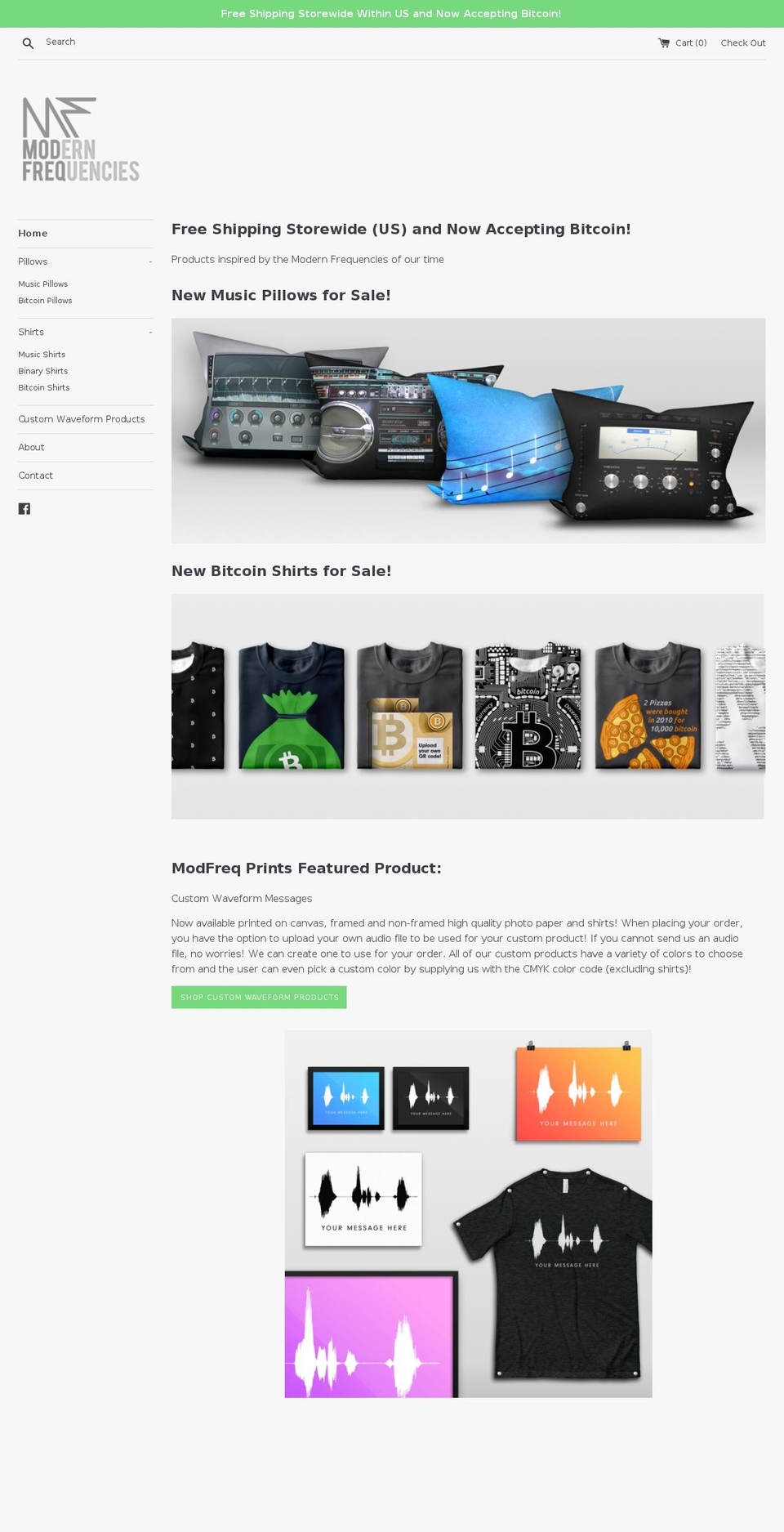 modfreqprints.com shopify website screenshot