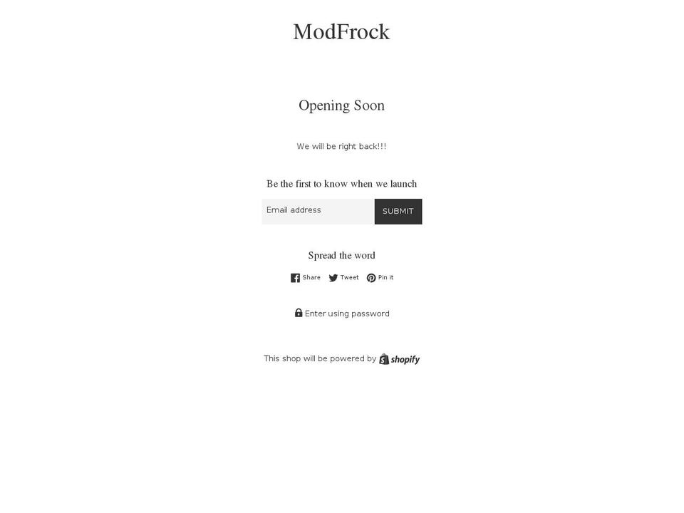 modfrock.com — Shopify storefront screenshot