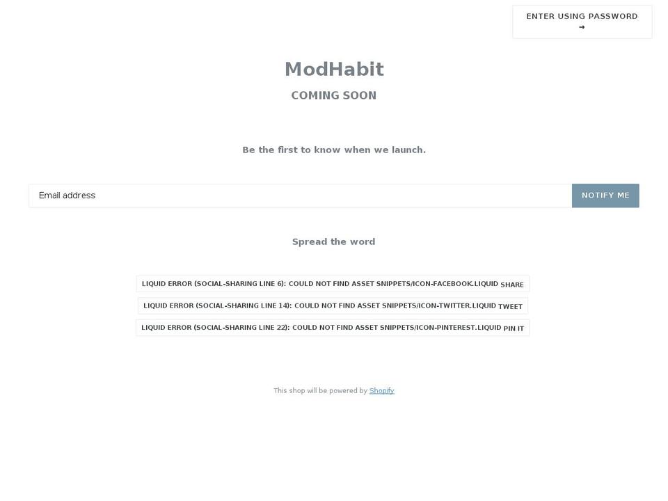 modhabit.com — Shopify storefront screenshot