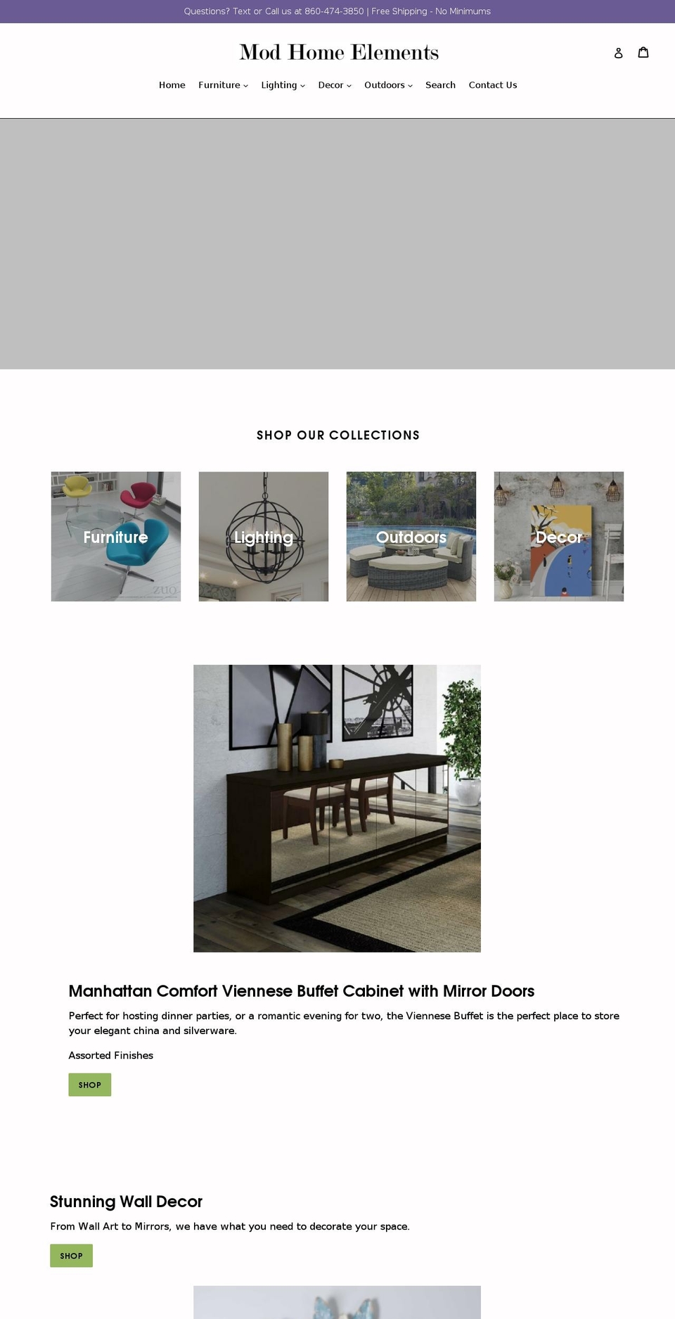 modhomeelements.com — Shopify storefront screenshot