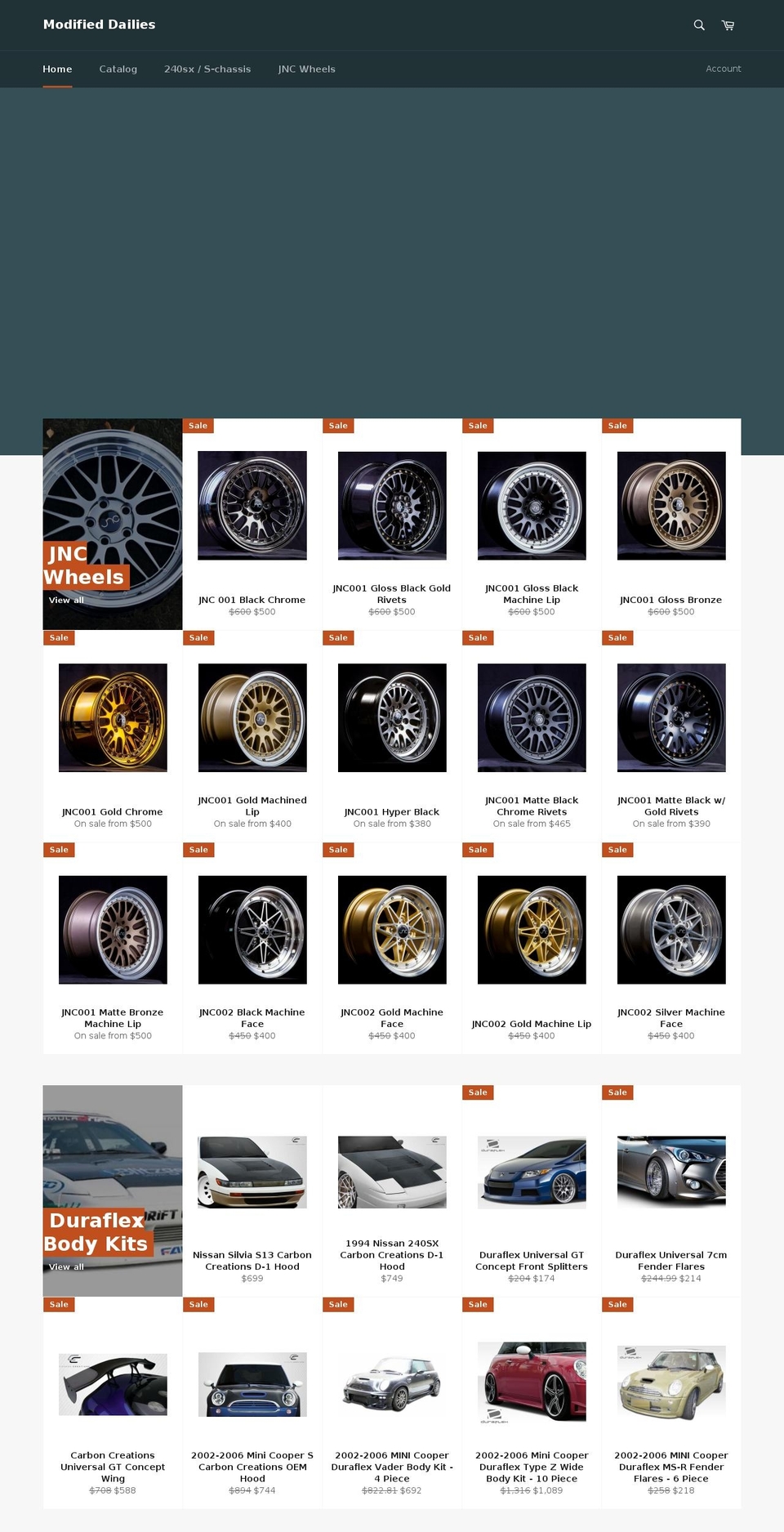 modifieddailies.com — Shopify storefront screenshot