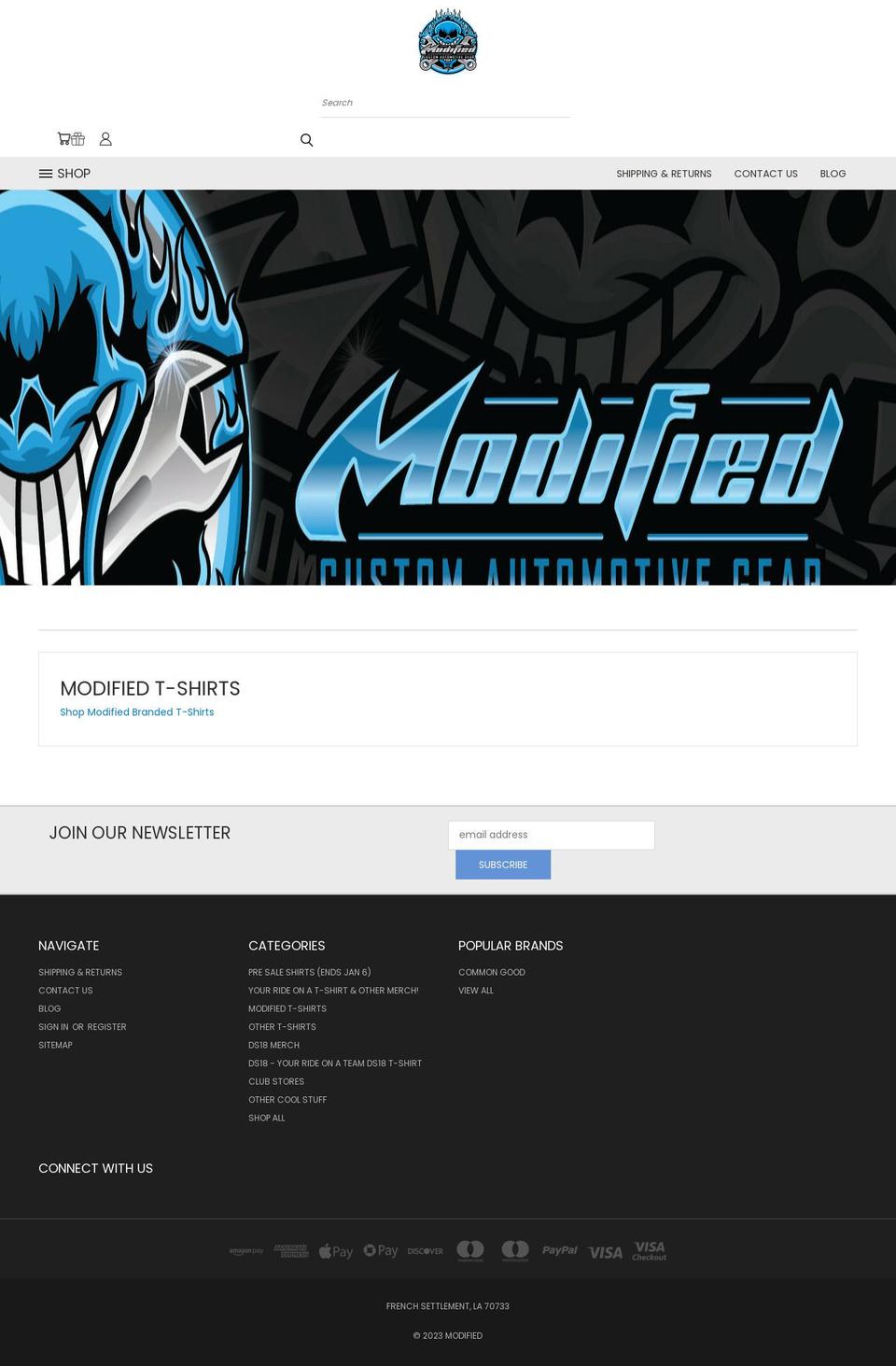 modifiedmerch.com — Shopify storefront screenshot