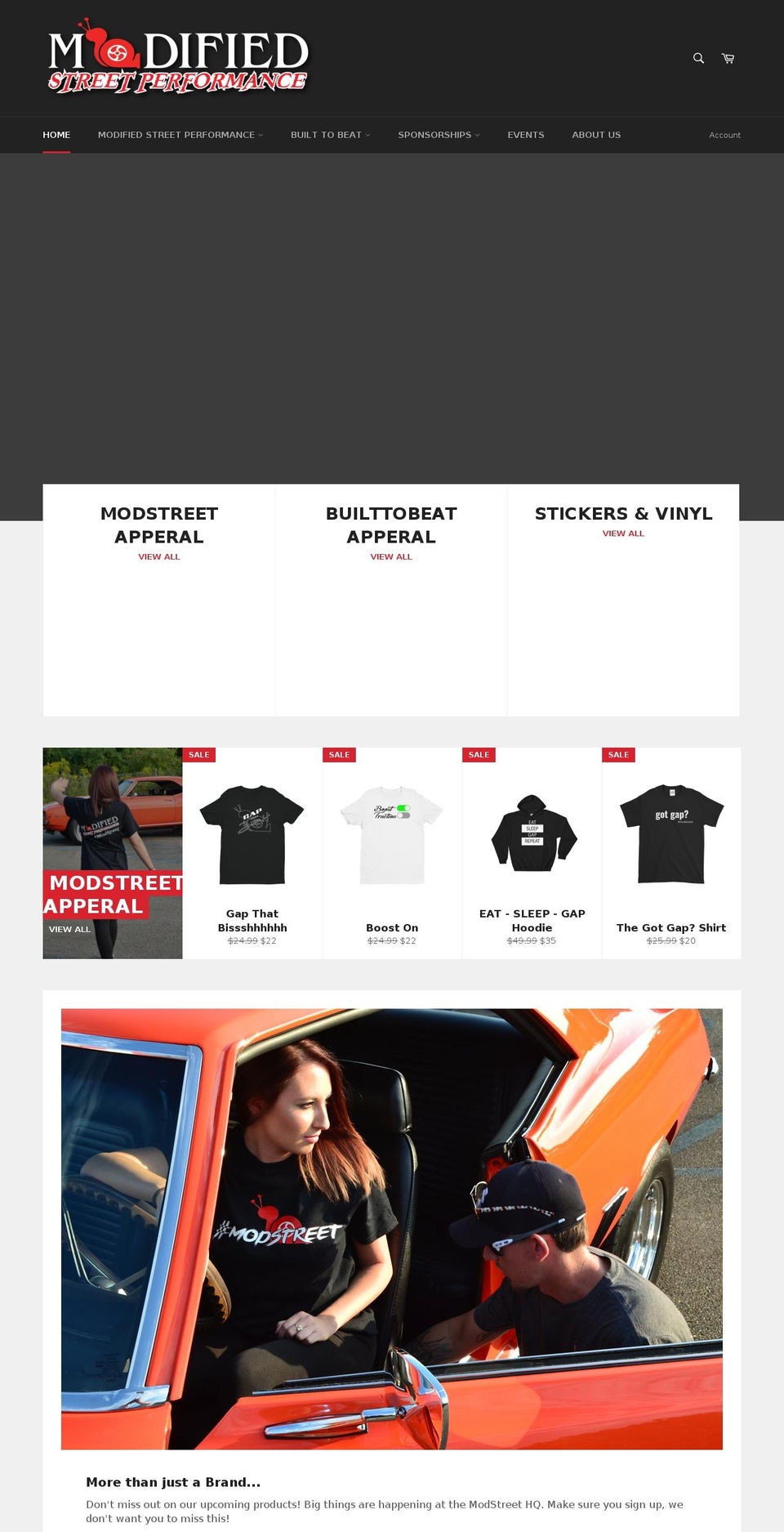 modifiedstreetperformance.com — Shopify storefront screenshot