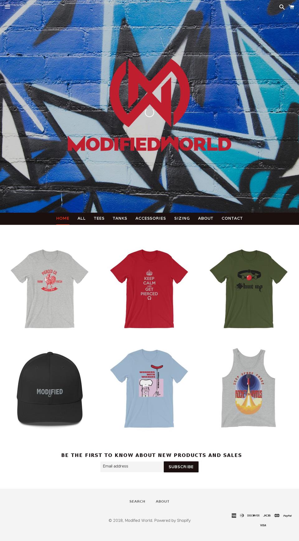 modifiedworld.com — Shopify storefront screenshot