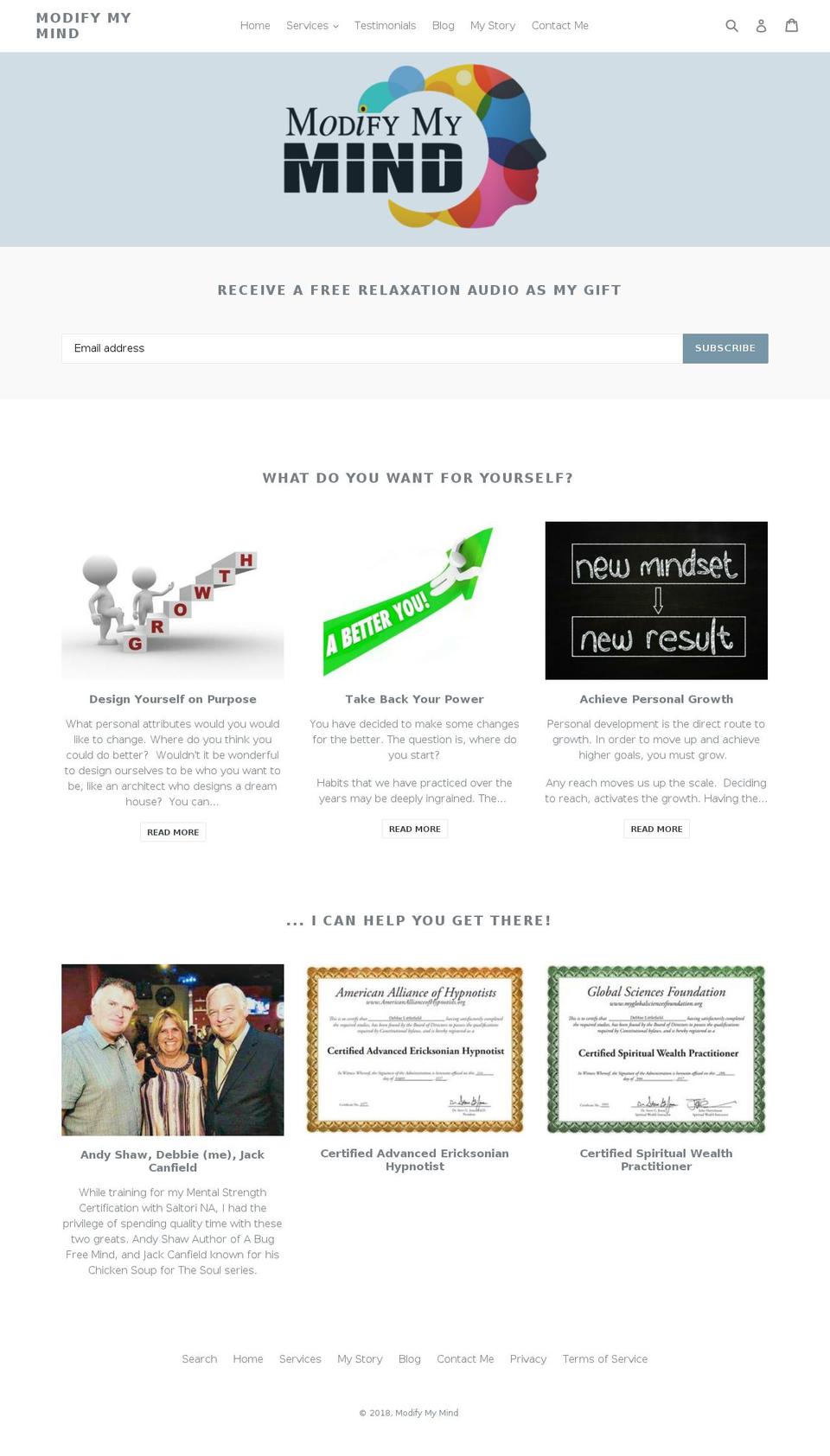 modifymymind.com — Shopify storefront screenshot