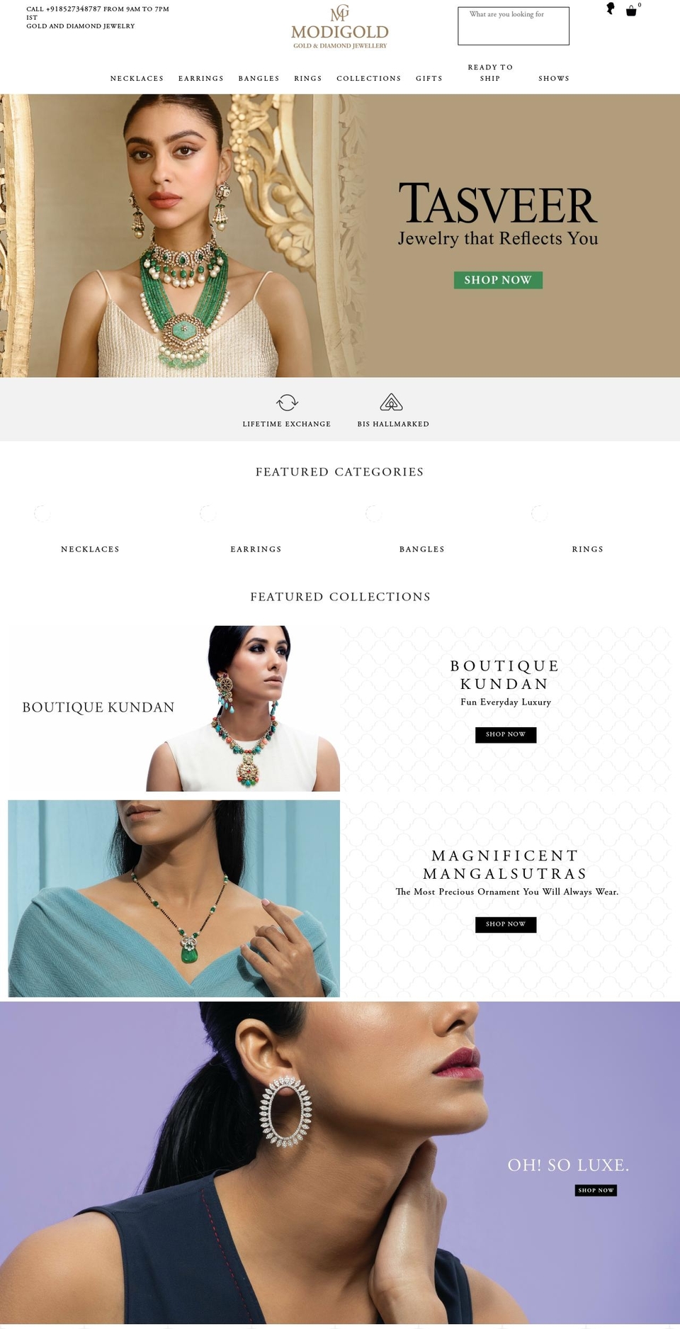 modigold.com shopify website screenshot