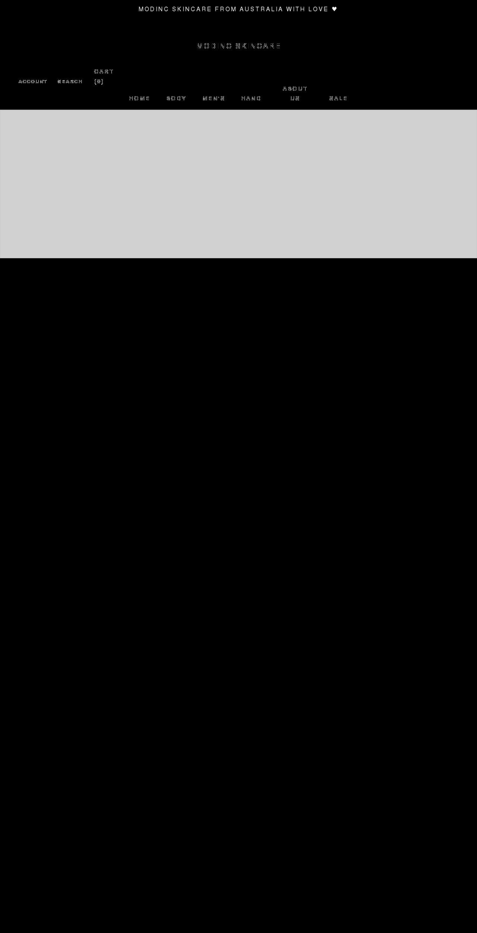 modinc-skincare.com shopify website screenshot